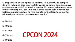 O proprietário de uma padaria investiu R 360000 na compra de uma máquina para usar na fabricação [upl. by Candyce]