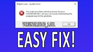 VCRUNTIME1401dll Was Not Found EASY FIX 2024  Including MSVCP140dll [upl. by Akinaj847]