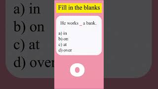 Fill in the Blank Quiz 20  MCQ  Preposition Practice englishgrammar quiz shorts learnenglish [upl. by Conrad925]