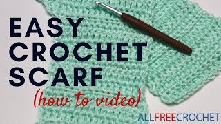 Basic Beginner Crochet Scarf [upl. by Merdith]