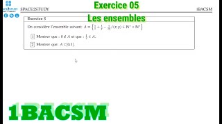 Exercice 5  Cours Les ensembles  1BACSM [upl. by Shalna723]