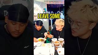 Fanum Learns How To Use Chopsticks During Mukbang With JasonTheWeen 😂😭 [upl. by Airbmak]