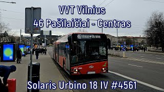 VVT Vilnius  linija 46 Solaris Urbino 18 IV 4561 [upl. by Eybbob]