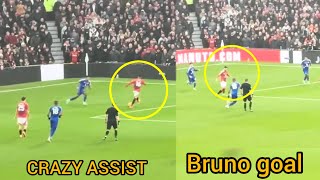 BRUNOFERNANDES BRACE VS LEICESTER CITYAMAD BACKHILL ASSIST [upl. by Noma]