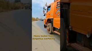 heavy loaded truck dangerous overtaking  truck speed overtaking on highway truck vlog [upl. by Og]