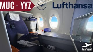 LUFTHANSA BUSINESS CLASS SUITE  NEW ALLEGRIS BUSINESS CLASS  MUNICH  TORONTO  TRIPREPORT 4K UHD [upl. by Jaynes]