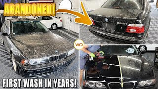 Disaster Barnyard Find  Extremely Dirty BMW E39  First Wash In Years  Car Detailing Restoration [upl. by Atiuqet]