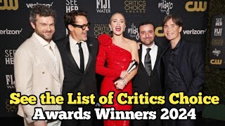 See the List of Critics Choice Awards Winners 2024 [upl. by Sandeep987]