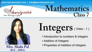 Integers  Mathematics for class 7  Video 1 [upl. by Nevsa982]