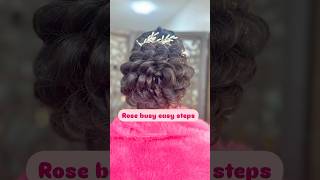 Rose bun easy steps Ashmakeupandhairdo [upl. by Harim66]