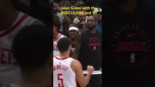 Jalen Green with the RIDICULOUS and 1 nba rockets jalengreen [upl. by Kolva638]