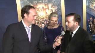 Ricky Gervais talks Golden Globes return at Night at the Museum 3 Premiere with Brad Blanks [upl. by Aihseyt]