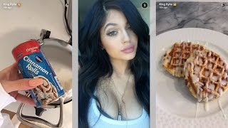 Kylie Jenner shows how she makes cinnamon roll waffles [upl. by Klockau87]