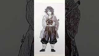 Speed drawing StickMan Giyu Tomioka shorts anime drawing giyuutomioka giyu demonslayer [upl. by Adikram]