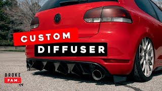 MK6 GTI Custom rear diffuser and front lip install [upl. by Edmund691]