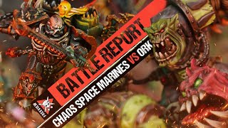 Chaos Space Marines vs Orks  Warhammer 40k Battle Report [upl. by Nauwtna105]