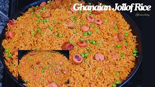 THE BEST GHANAIAN JOLLOF RICE RECIPE  AUTHENTIC PARTY JOLLOF RICE gloriousliving6298 delicious [upl. by Any]