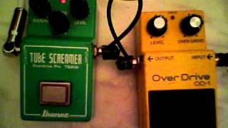 vintage Ibanez TS808 vs vintage Boss OD1 [upl. by Wyler]