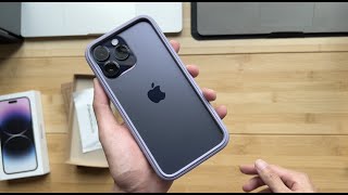 Unboxing  install iPhone 14 Pro Max Rhinoshield crashguardnx Lavender  3D impact protector [upl. by Giorgia]