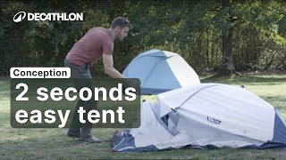 TUTORIAL  How to fold the 2 SECONDS EASY TENT freshampblack 2p   DecathlonQUECHUA [upl. by Elegna]