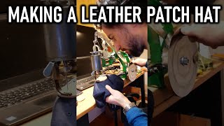 Making a custom leather patch hat shorts [upl. by Jamel]