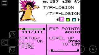 Evolving shiny Quilava into shiny Typhlosion Pokemon Crystal [upl. by Anaderol]