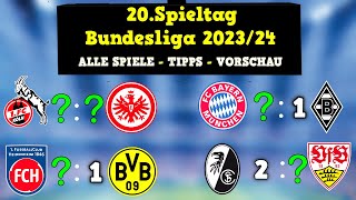 Bundesliga Tipps 20Spieltag 2324 ⚽️ Alle Spiele amp Vorschau [upl. by Rambow]