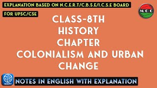 Class  8  Social Science  Chapter  6  Colonialism and Urban Change  Notes [upl. by Grados]