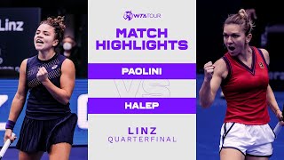 Jasmine Paolini vs Simona Halep  2021 Linz Quarterfinal  WTA Match Highlights [upl. by Ybbor]