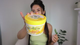 I Tried GARNIER FRUCTIS BANANA HAIR FOOD 3in1 Hair Mask for dry hair  Review [upl. by Loggins]