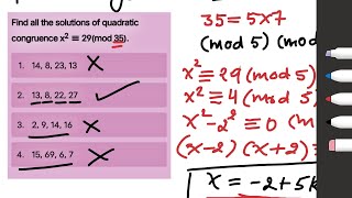 Quadratic Congruence with Composite modulus [upl. by Kared860]