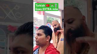 🇹🇷 Turkish Barber 💈 goes EXTRA mile with Shave 🔥 FIRE and Waxing to hair wash and styling ASMR [upl. by Guinevere]