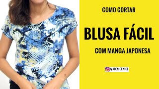 como cortar BLUSA COM 080 CM DE TECIDO [upl. by Haelahk]