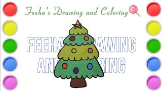 How to draw a Christmas Tree easy step by step for Kids  Christmas Drawing christmas asmrsounds [upl. by Dorelle702]