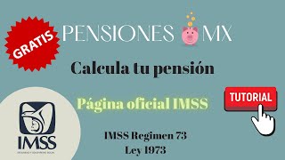 Simulación de pensión IMSS Ley 73 En la página oficial del IMSS  Calcula tu pensión gratis en 2023 [upl. by Craggy]