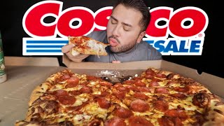 Massive Costco Pizza MUKBANG EATING SHOW • EAT WITH ME [upl. by Mclyman721]