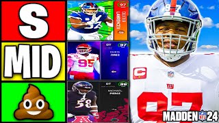 Ranking THE BEST DEFENSIVE TACKLES In Madden 24 Ultimate Team [upl. by Redan513]