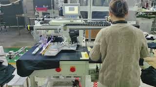 Automatic polo shirt placket setter machine in customer factoryRAMBO RM727 [upl. by Yhtommit477]