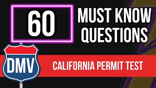 60 California Permit Test Questions 2024 DMV Written Practice amp Study Guide [upl. by Gean965]