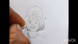 Mimiko cute girl drawing easy pencil sketch stepbystep instructions [upl. by Eboj302]