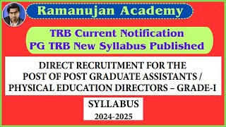 PG TRB New Syllabus 2024 onwards [upl. by Errick535]