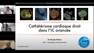 5 Cathétérisme cardiaque droit dans l’IC avancée Dr N Piliero Grenoble [upl. by Leroj477]