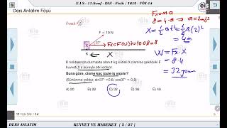 11 Sınıf Fizik  Kuvvet ve Hareket Enerji ve Hareket  14 🔩 [upl. by Shannan]
