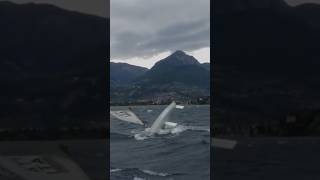 Epic 30knts capzise in lake garda lasersailing sailing dinghy [upl. by Cohe]