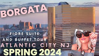 Borgata Atlantic City NJ spring 2024 suite food hall and buffet [upl. by Ennovyahs]