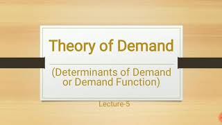 Theory of Demand  Determinants of demand or demand function  Part5  EK [upl. by Mad]