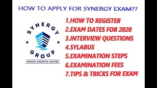 HOW TO APPLY FOR SYNERGY EXAMEXAM DATES 2020TIPS AND TRICKS [upl. by Yessak]