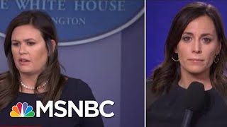 Hallie Jackson Asks Sec Sanders Trump Believes Democrats Hate Jewish People  Katy Tur  MSNBC [upl. by Ong]