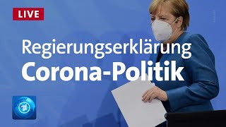 Regierungserklärung von Kanzlerin Merkel zur CoronaPolitik der Bundesregierung [upl. by Cheadle]