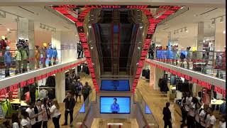 Uniqlo Philadelphia LED Ticker Display by OnDemand Digital Display view from Mezzanine [upl. by Oicam837]